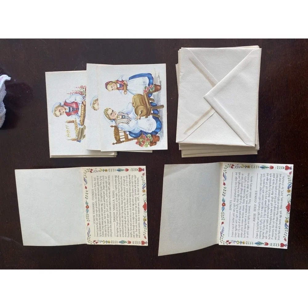 Scandinavian Cookie Notes Recipes W/ Envelopes